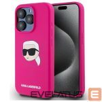 Tagakaaned Karl Lagerfeld  Karl Lagerfeld KLHMP15XSKHPPLF iPhone 15 Pro Max 6.7" fuchsia/fuschia hardcase Silicone Karl Head Print MagSafe 