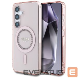 Muud kaubad Guess  Guess Rhinestones Printed Classic Logo MagSafe Samsung Galaxy S25 Case Pink 