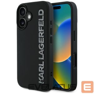 Muud kaubad Karl Lagerfeld  Karl Lagerfeld HC 3D Rubber Elongated Glitter iPhone 16 Case - Black 