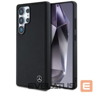 Muud kaubad Mercedes-Benz  Mercedes Leather Horizontal Debossed Curves MagSafe Case for Samsung Galaxy S25 Ultra - Black 