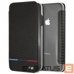 Tagakaaned BMW  BMW Carbon Tricolor Stripe iPhone XS Max Case - Black 