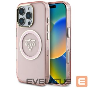 Muud kaubad Guess  Guess IML Metal Mountain Logo MagSafe iPhone 16 Pro Max Case - Pink 