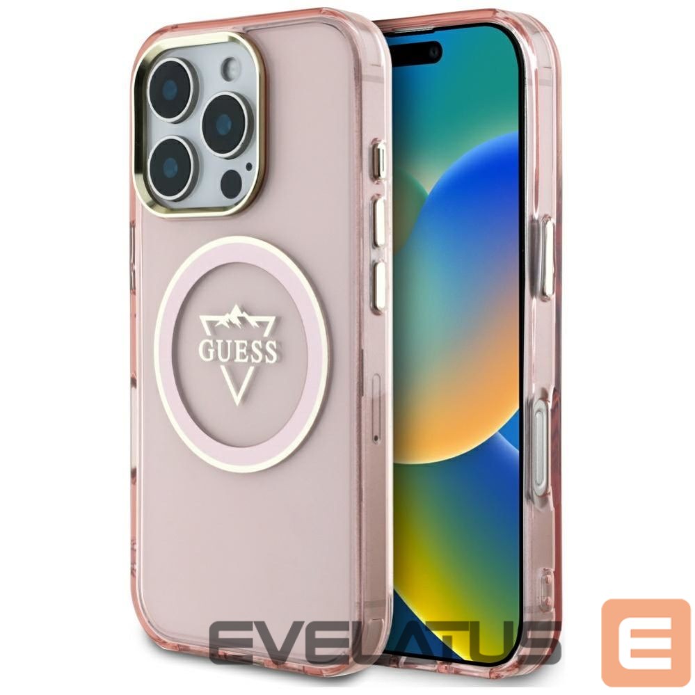 Muud kaubad Guess Guess IML Metal Mountain Logo MagSafe iPhone 16 Pro Max Case - Pink