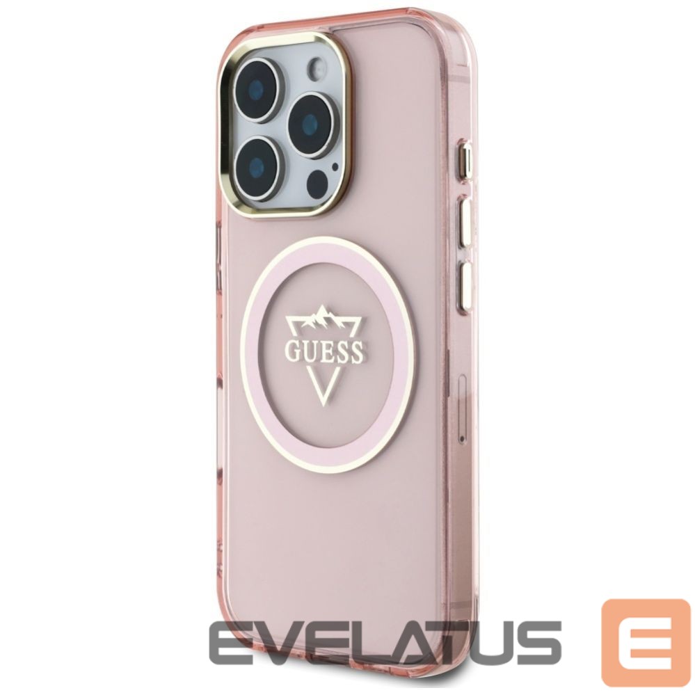 Muud kaubad Guess Guess IML Metal Mountain Logo MagSafe iPhone 16 Pro Max Case - Pink