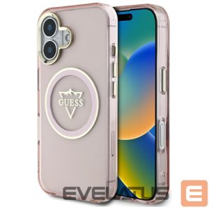 Muud kaubad Guess  Guess IML Metal Mountain Logo MagSafe iPhone 16 Case - Pink 