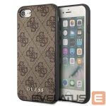 Muud kaubad Guess  Guess 4G Metal Gold Logo Case for iPhone SE 2022 / 2020 / 7 / 8 - Brown 
