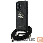 Muud kaubad Guess  Guess 4G Big Logo Cord Stap Crossbody Case for iPhone 16 Plus Black 