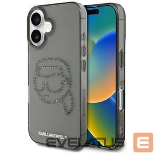 Muud kaubad Karl Lagerfeld  Karl Lagerfeld IML Rhinestones Karl Head Case for iPhone 16 Black 