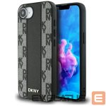 Tagakaaned DKNY  DKNY Leather Checkered Mono Pattern MagSafe iPhone 16e Case - Black 
