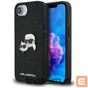 Muud kaubad Karl Lagerfeld  Karl Lagerfeld Fixed Glitter Karl&Choupette Heads Metal Pin iPhone 16e Case - Black 