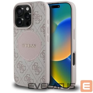 Muud kaubad Guess  Guess 4G Circle Classic Logo MagSafe iPhone 16 Pro Case - Pink 
