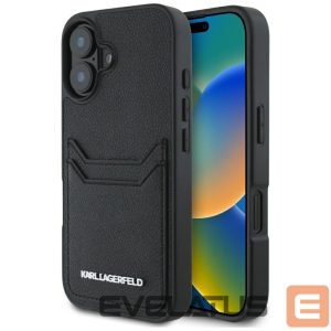 Muud kaubad Karl Lagerfeld  Karl Lagerfeld HC Grained PU Cardslot Metal Elong iPhone 16 Case - Black 