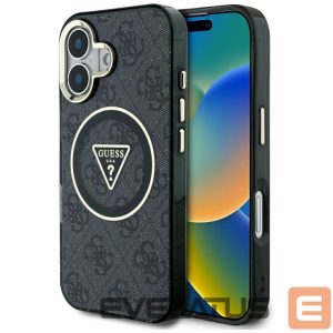 Muud kaubad Guess  Guess IML Metal Glitter 4G Circle Triangle MagSafe Case for iPhone 16 - Black 