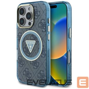 Muud kaubad Guess  Guess IML Metal Glitter 4G Circle Triangle MagSafe Case for iPhone 16 Pro - Blue 