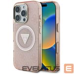 Muud kaubad Guess  Guess IML Metal Glitter 4G Circle Triangle MagSafe Case for iPhone 16 Pro - Pink 
