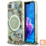 Muud kaubad Guess  Guess IML Metal Glitter Flowers Triangle MagSafe iPhone 16e Case - Green 