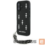 Muud kaubad Karl Lagerfeld  Karl Lagerfeld Saffiano Crystals w/Chain iPhone 16 Case - Black 