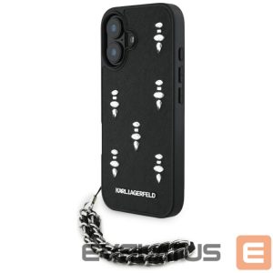 Muud kaubad Karl Lagerfeld  Karl Lagerfeld Saffiano Crystals w/Chain iPhone 16 Case - Black 