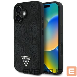 Muud kaubad Guess  Guess Grained Hot Stamp Peony Triangle Logo MagSafe Case for iPhone 16 - Black 