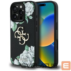Muud kaubad Guess  Guess Grained Roses Big 4G logo iPhone 16 Pro case - black 