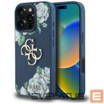 Tagakaaned Guess  Guess Grained Roses Big 4G logo case for iPhone 16 Pro Max - blue 