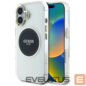 Muud kaubad Guess  Guess IML Metal Colored Circle Classic Logo MagSafe case for iPhone 16 - black 