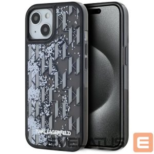 Muud kaubad Karl Lagerfeld  Karl Lagerfeld Liquide Glitter Monogram Gradient iPhone 15 Case - Black 
