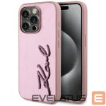Muud kaubad Karl Lagerfeld  Karl Lagerfeld Wrinkled Metal Signature iPhone 15 Pro Case - Pink 