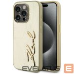 Muud kaubad Karl Lagerfeld  Karl Lagerfeld Wrinkled Metal Signature iPhone 15 Pro Case - Gold 