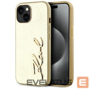 Muud kaubad Karl Lagerfeld  Karl Lagerfeld Wrinkled Metal Signature iPhone 15 Case - Gold 