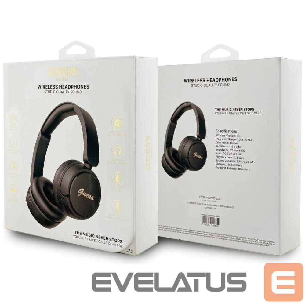 Muud kaubad Guess Guess Metal Logo Script Over-Ear Headphones - Black
