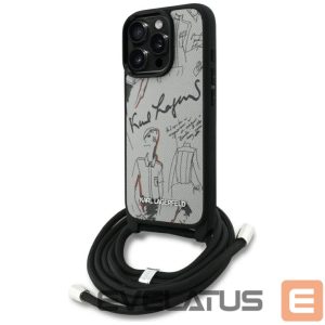 Muud kaubad Karl Lagerfeld  Karl Lagerfeld Crossbody Grained Pattern & Logo Case for iPhone 16 Pro - Gray 