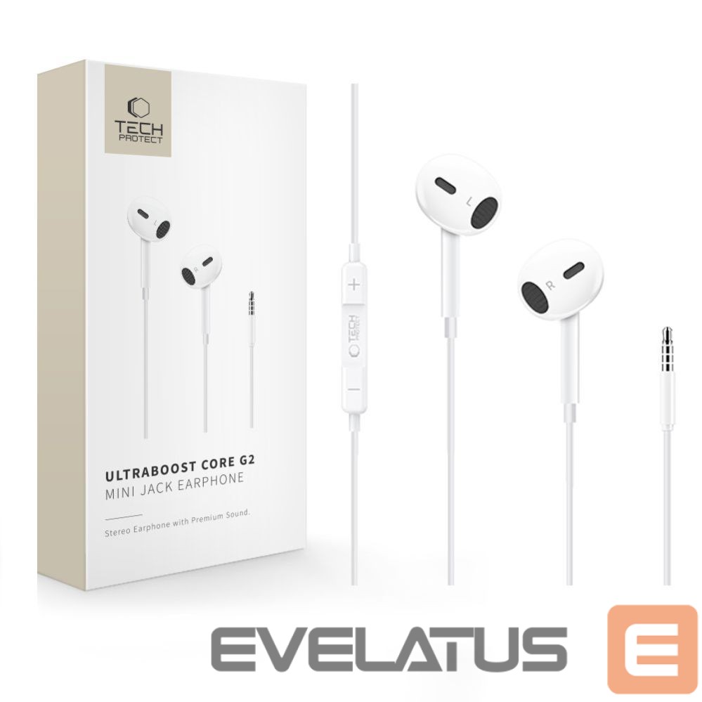 Muud kaubad Tech-Protect Tech-Protect Ultraboost Core G2 Mini Jack Headphones - White