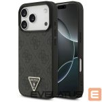 Muud kaubad Guess  Guess Leather 4G Triangle Strass MagSafe Case for iPhone 17 Pro - Black 