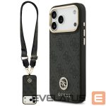 Muud kaubad Guess  Guess 4G Srtass Logo & Big Strap Metal Buttons MagSafe Case for iPhone 17 Pro Max - Black 