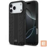Tagakaaned Mercedes-Benz  Mercedes Leather Laurel Leaves Stripes MagSafe Case for iPhone 17 Pro Max - Black 