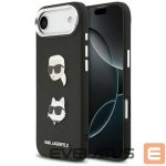 Tagakaaned Karl Lagerfeld  Karl Lagerfeld FW Grained Karl & Choupette Heads Pins & Logo iPhone Air Case - Black 