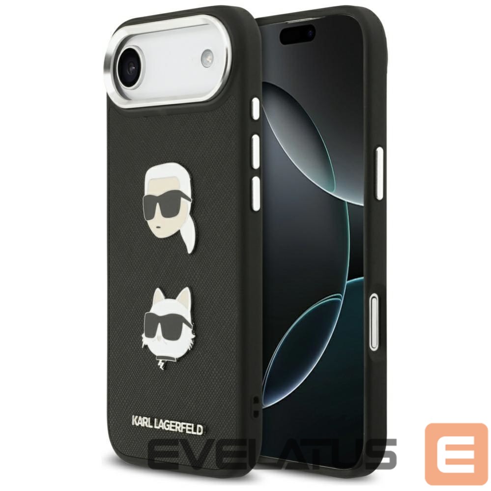 Muud kaubad Karl Lagerfeld Karl Lagerfeld FW Grained Karl & Choupette Heads Pins & Logo iPhone Air Case - Black