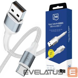 Muud kaubad 3MK  3mk Hyper Cable N-SERIES USB-A / USB-C 1m 9V/2A 18W / white 