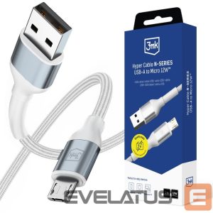 Muud kaubad 3MK  3mk Hyper Cable N-SERIES USB-A / MicroUSB 1m 5V/2.4A 12W / white 