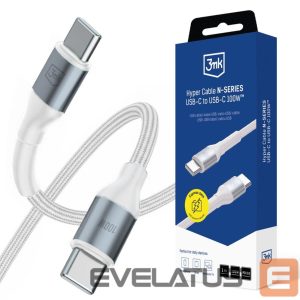 Muud kaubad 3MK  3mk Hyper Cable 3mk Hyper Cable N-SERIES USB-C / USB-C 1m 20V/5A 100W / white 