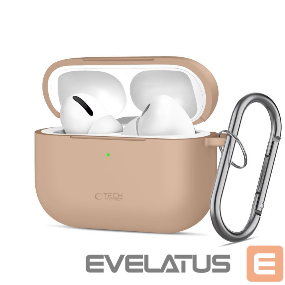Muud kaubad Tech-Protect Tech-Protect Silicone Hook Case for AirPods Pro - Beige