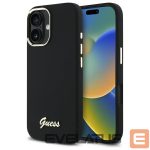 Muud kaubad Guess  Guess Silicone Script Metal Logo & Frame Case for iPhone 16 Plus - Black 