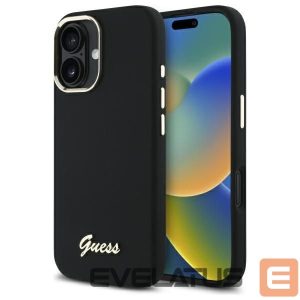 Muud kaubad Guess  Guess Silicone Script Metal Logo & Frame Case for iPhone 16 Plus - Black 