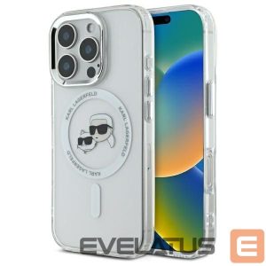 Muud kaubad Karl Lagerfeld  Karl Lagerfeld IML Metal Karl&Choupette Head MagSafe Case for iPhone 16 Pro - White 