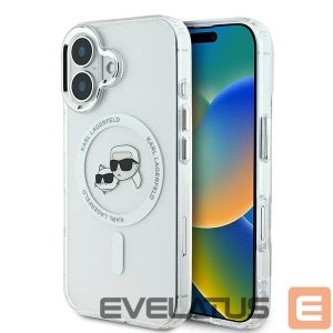 Muud kaubad Karl Lagerfeld  Karl Lagerfeld IML Metal Karl&Choupette Head MagSafe Case for iPhone 16 - White 