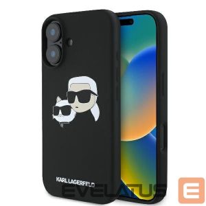 Muud kaubad Karl Lagerfeld  Karl Lagerfeld Silicone Nauble Heads Print MagSafe Case for iPhone 16 - Black 