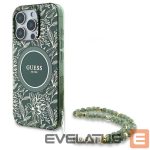 Muud kaubad Guess  Guess IML Flowers Allover Electro With Pearl Strap MagSafe case for iPhone 16 Pro Max - green 