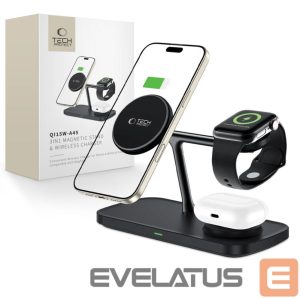 Muud kaubad Tech-Protect  Tech-Protect QI15W-A45 3in1 Wireless Charger with MagSafe for Apple Devices - Black 