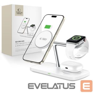 Muud kaubad Tech-Protect  Tech-Protect QI15W-A45 3in1 Wireless Charger with MagSafe for Apple Devices - White 
